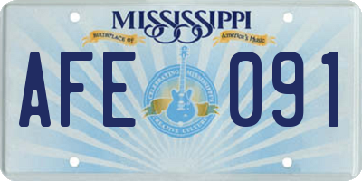 MS license plate AFE091