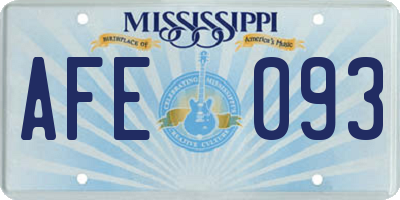 MS license plate AFE093