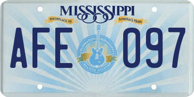 MS license plate AFE097