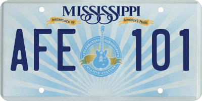 MS license plate AFE101