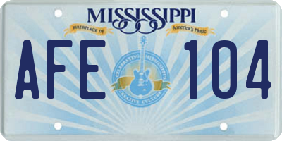 MS license plate AFE104
