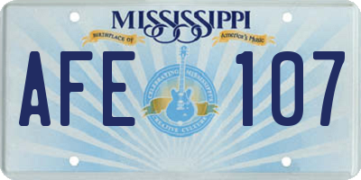 MS license plate AFE107