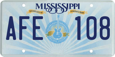 MS license plate AFE108