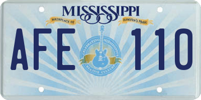 MS license plate AFE110
