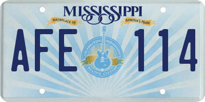 MS license plate AFE114