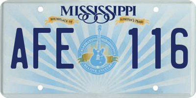 MS license plate AFE116