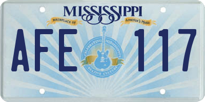 MS license plate AFE117