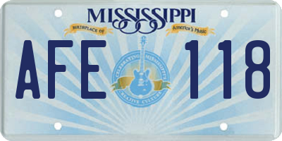 MS license plate AFE118