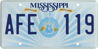 MS license plate AFE119