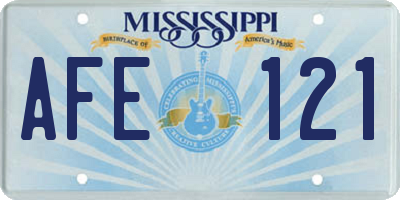 MS license plate AFE121
