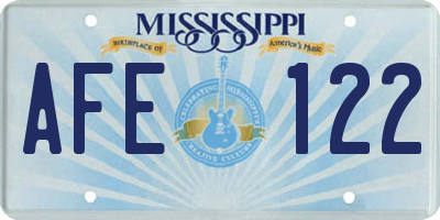 MS license plate AFE122