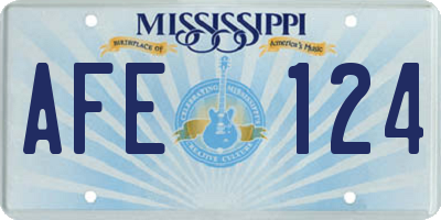 MS license plate AFE124