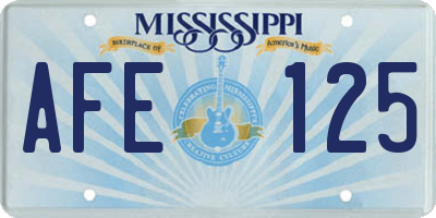 MS license plate AFE125