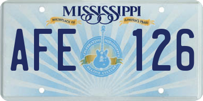 MS license plate AFE126