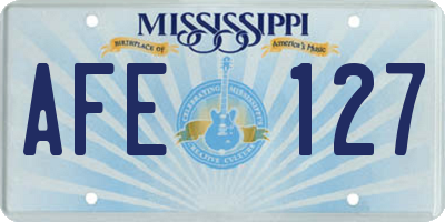 MS license plate AFE127