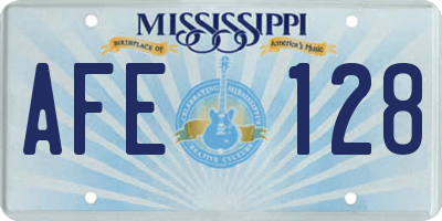 MS license plate AFE128