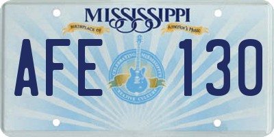 MS license plate AFE130