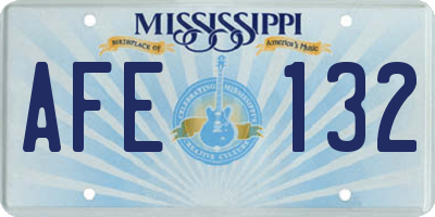 MS license plate AFE132