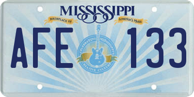 MS license plate AFE133