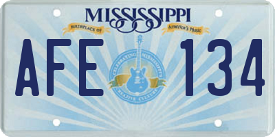 MS license plate AFE134