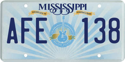 MS license plate AFE138