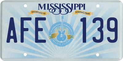 MS license plate AFE139