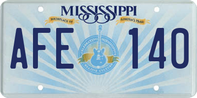 MS license plate AFE140