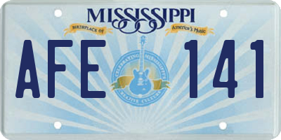 MS license plate AFE141
