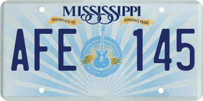MS license plate AFE145
