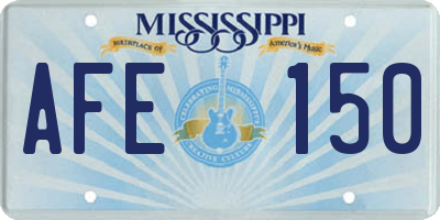 MS license plate AFE150