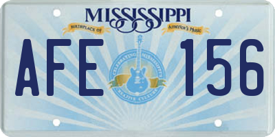 MS license plate AFE156