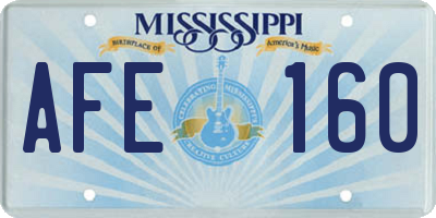 MS license plate AFE160