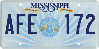 MS license plate AFE172
