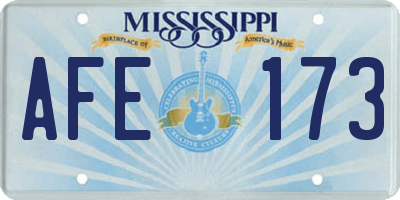 MS license plate AFE173