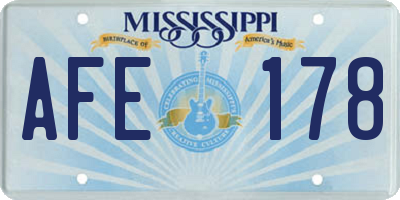 MS license plate AFE178