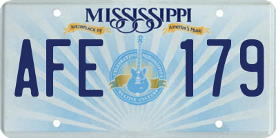 MS license plate AFE179