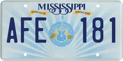 MS license plate AFE181