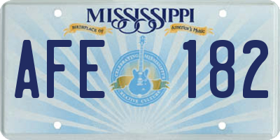 MS license plate AFE182