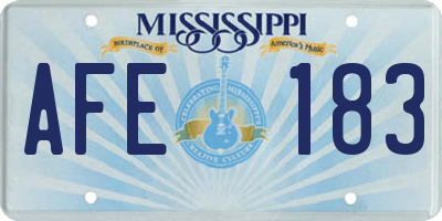 MS license plate AFE183