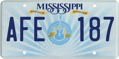 MS license plate AFE187