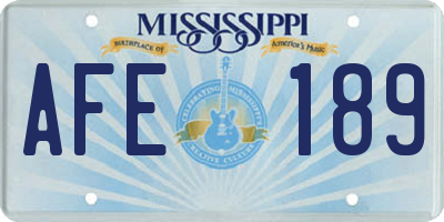 MS license plate AFE189