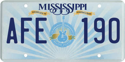 MS license plate AFE190