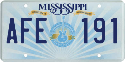 MS license plate AFE191