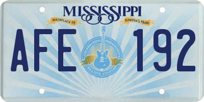 MS license plate AFE192