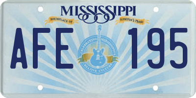MS license plate AFE195