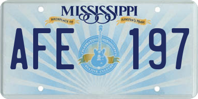 MS license plate AFE197