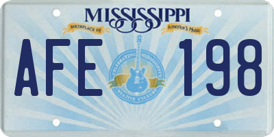 MS license plate AFE198
