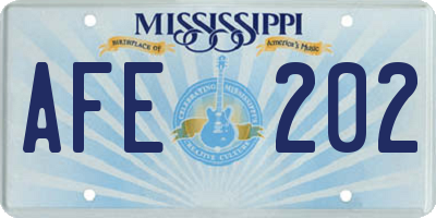 MS license plate AFE202