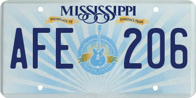 MS license plate AFE206