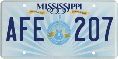 MS license plate AFE207